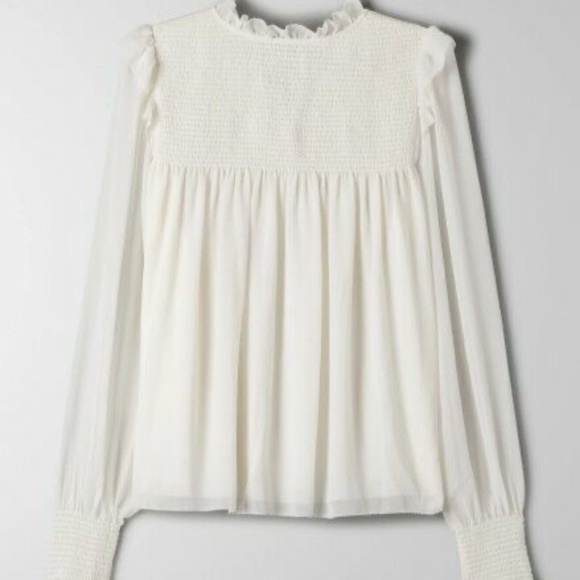 Aritzia Wilfred⎜CASTELLO BLOUSE⎜LIGHT BIRCH - Picture 5 of 16